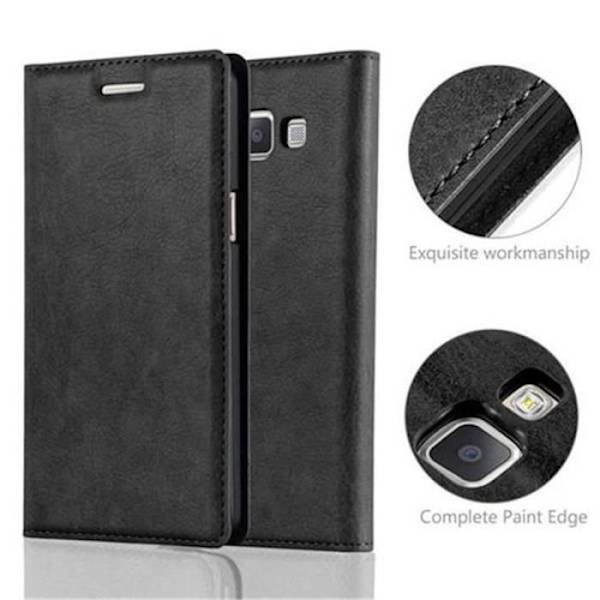 Cadorabo Fodral Samsung Galaxy A5 2015 (5) SVART NATT OVISLIG MAGNETISK STÄNGNING Fodral Fodral Fodral Fodral stöder kortplats för stativ
