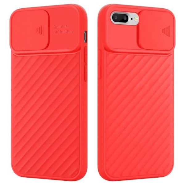 Fodral till Apple iPhone 7 PLUS / 7S PLUS / 8 PLUS Mattrött Fodral Silikon TPU och kameraskydd Röd
