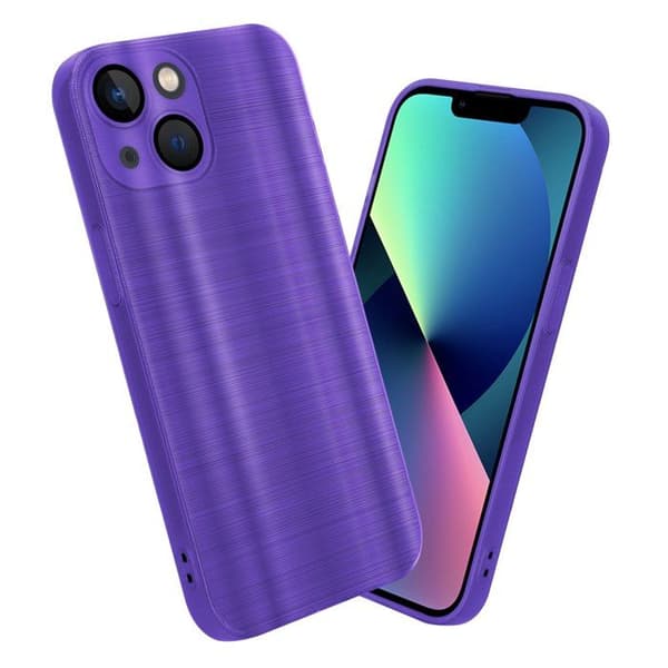 Skal för iPhone 14 PLUS Borstad Lila Kameraskydd Violett