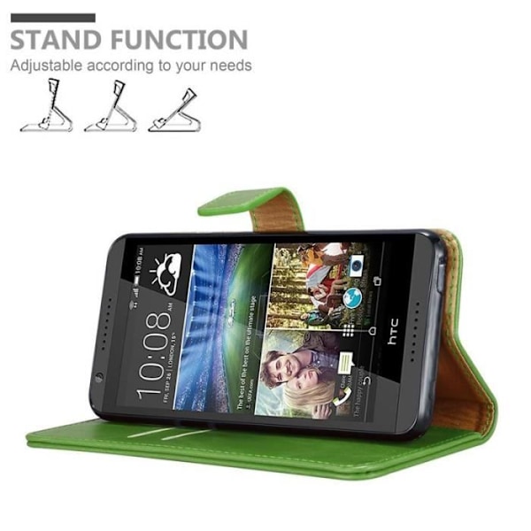 HTC Desire 820 fodral - CADORABO - Grön - Läderimitation - Stativfunktion - Magnetisk Grön