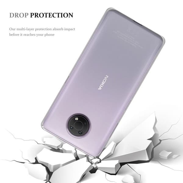 Transparent stötsäker silikonfodral för Nokia G10 / G20 Vit