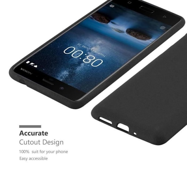 Nokia 8-fodral i BLACK FROST av Cadorabo (FROST Design) Ultratunnt mjukt silikon TPU-gelfodral med stötdämpare – skyddsöverdrag