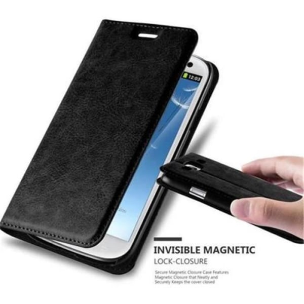 Samsung Galaxy S3/S3 NEO fodral - CADORABO - Svart - Imiterat läder - Magnetisk stängning - Stativfunktion Svart