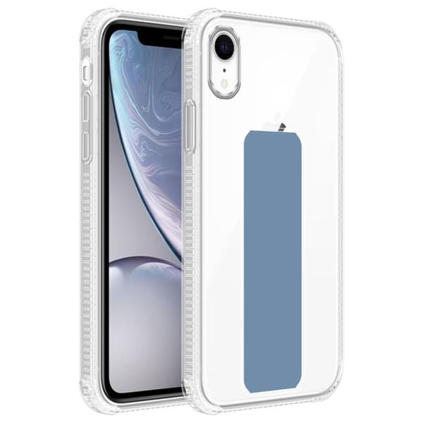 Ljust blått skal för iPhone XR med stöd och ställfunktion Blå