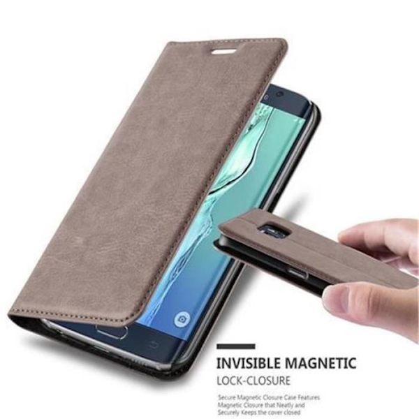 Samsung Galaxy S6 EDGE Fodral i KAFFEBRUN från Cadorabo (INVISIBLE MAGNETIC CLASP Design) Fullt skyddsfodral med