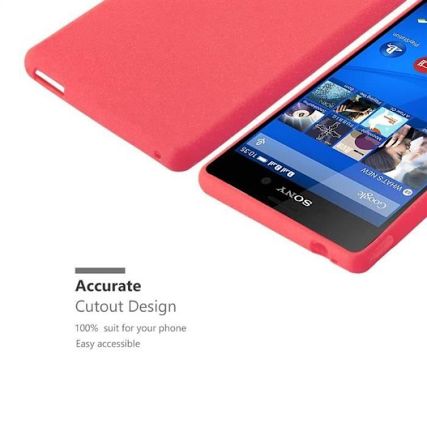Skyddsfodral - CADORABO - Sony Xperia M4 AQUA - Silikon TPU - Röd - Stötsäker Röd