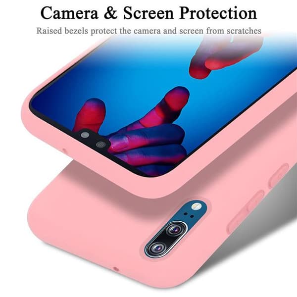 Skyddande stötsäker skal för Huawei P20 i LIQUID PINK Ros