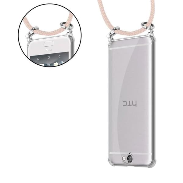 Skal för HTC ONE A9 i pärlrosa med justerbar rem Ros
