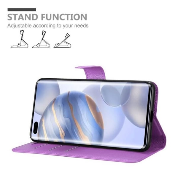 Coque - CADORABO - Honor 30 Pro - Similicuir - Ställfunktion - 3 Fack för Kort Lila