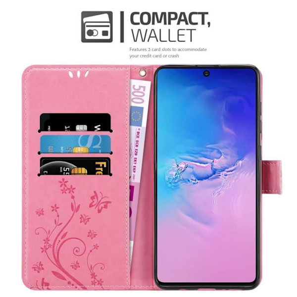 Cadorabo Fodral för Samsung Galaxy A91 / S10 LITE / M80s i ROSA BLOMMA Cover Protection Blommigt Rosa blommig