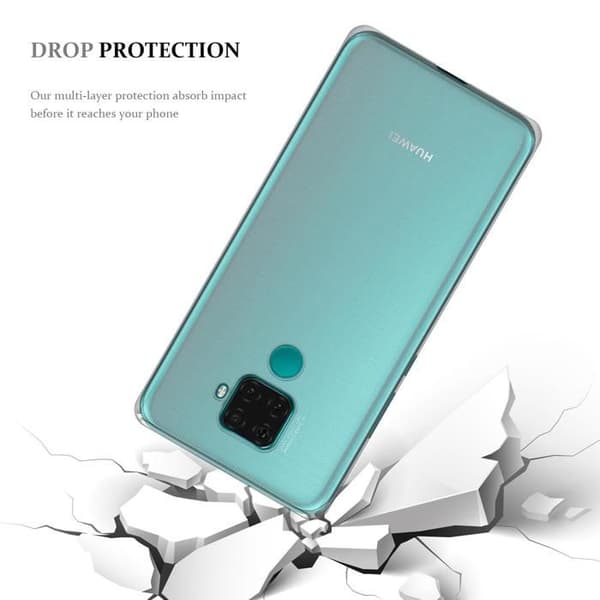 Transparent stötsäker silikonfodral för Huawei MATE 30 LITE Vit