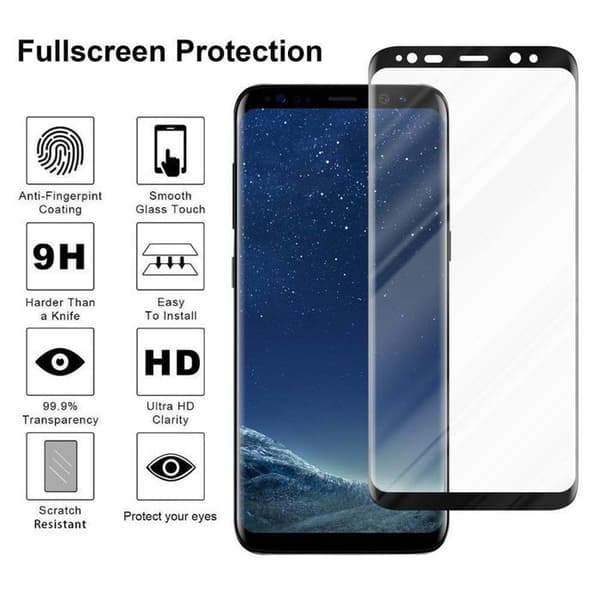 Helt härdat skärmskydd för Samsung Galaxy S8 PLUS Svart
