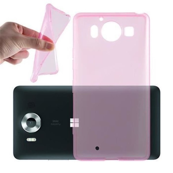 Nokia Lumia 950 XL Fodral LJUSROSA TRANSPARENT Cadorabo DESIGN AIR TPU Silikon Skyddsfodral Skydd Ultra Slim Bumper