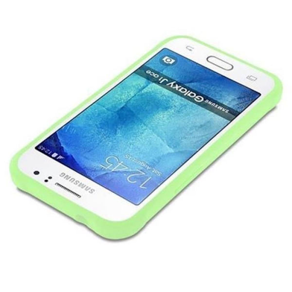 Samsung Galaxy J1 ACE CANDY PASTELL GRÖN CADORABO DESIGN Fodral - Ultra Slim Bumper Silikon TPU skal Pastellgrön