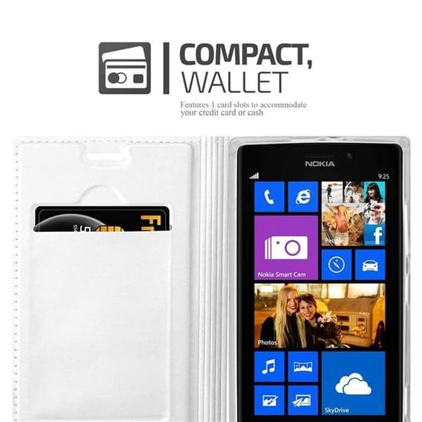 Flip-fodral för Nokia Lumia 925 Etui i KLASSISK SILVER Plånbok Stötsäker Grå