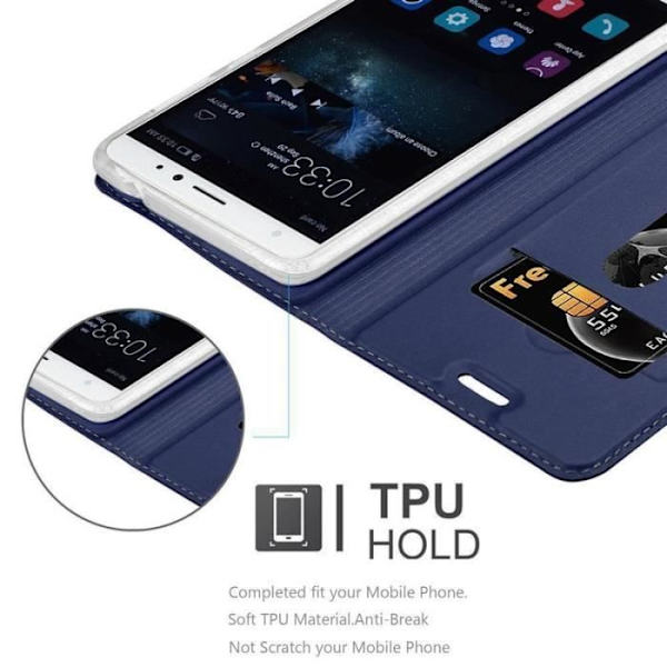 Cadorabo Fodral till Huawei MATE S i CLASSY MÖRKBLÅT