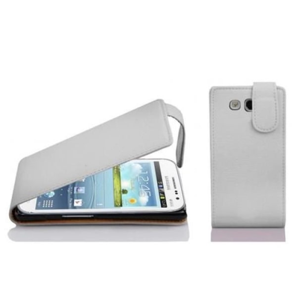 Cadorabo Fodral Samsung Galaxy WIN DESIGN FLIP Style Fodral Fodral Fodral konstläder Struktur VIT ALABASTER