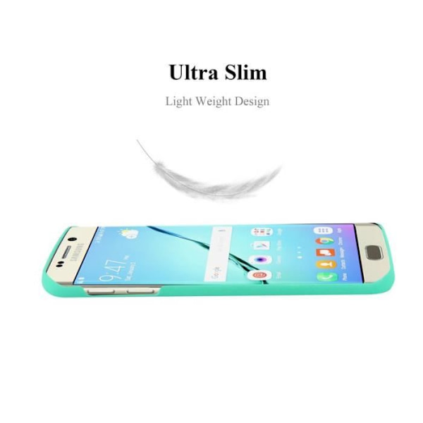 Coque - CADORABO - Samsung Galaxy S6 EDGE - Hårdt Beskyttelse - Mat Design - Grøn Farve Grön
