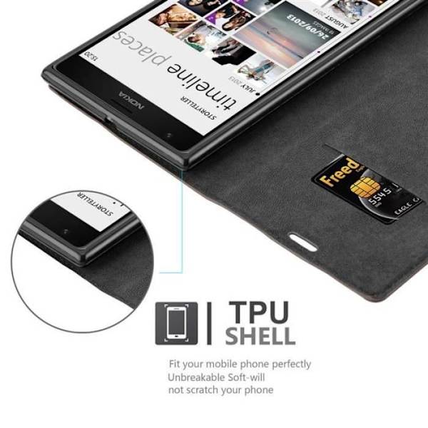 Nokia Lumia 1520-fodral i KAFFEBRUNT från Cadorabo (design med INVISIBLE MAGNETIC CLOSURE) Helt skyddsfodral med flipskydd