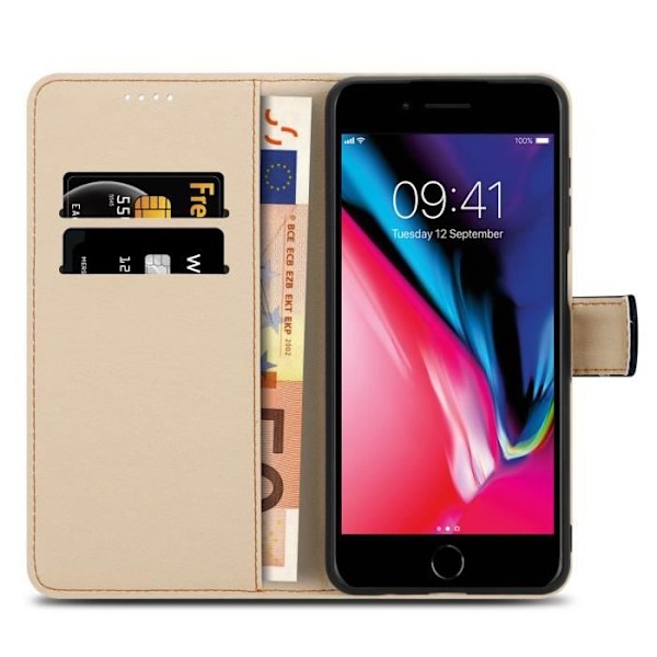 Coque - CADORABO - iPhone 7 PLUS / 7S PLUS / 8 PLUS - Similicuir - Magnetisk stängning - Krane & Blommor Nr. 9 Grue & Fleurs Nr. 9