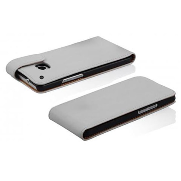 Fodral för HTC ONE MINI M4 i VIT ALABASTER Plånboksfodral Skydd Flip i slätt konstläder Vit