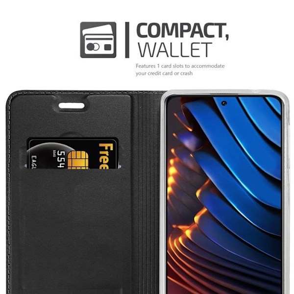 Coque för Xiaomi POCO X3 GT Etui i CLASSY SVART Housse Case Cover Skydd med magnetstängning Plånbok Wallet Svart