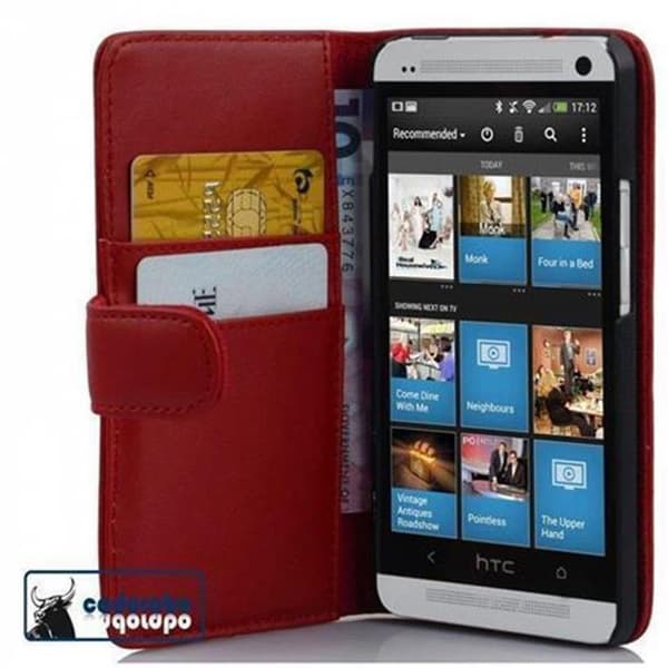 Fodral med lock för HTC ONE M4 MINI Plånboksfodral i KIRSCHRÖD Skydd Röd