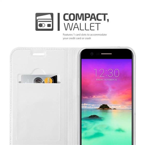 Flip-fodral för LG K10 2017 Etui i CLASSY SILVER Plånbok Stötsäker Grå