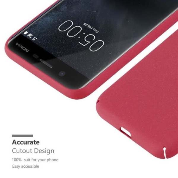 Coque - CADORABO - Nokia 5 2017 - Hård Skydd - Matt Design - Röd Färg Röd