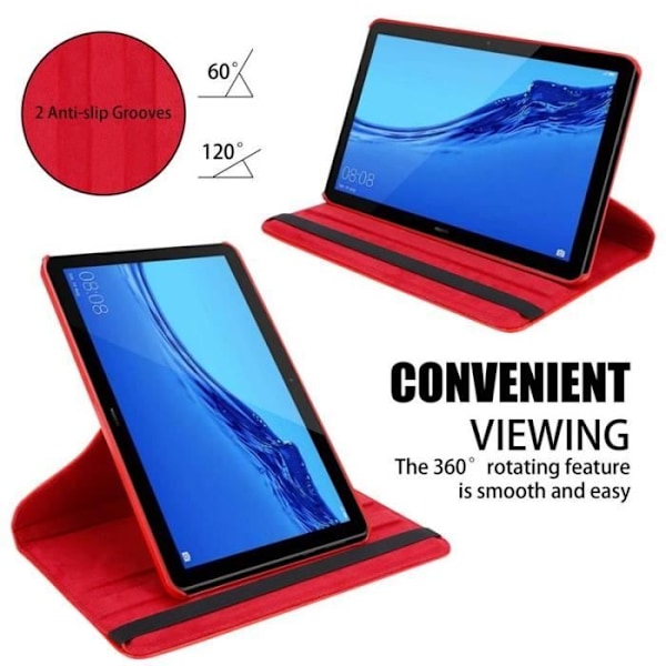 Cadorabo skal till Huawei MediaPad T5 10 (10,1" Zoll) i rött - UTAN automatisk väckning