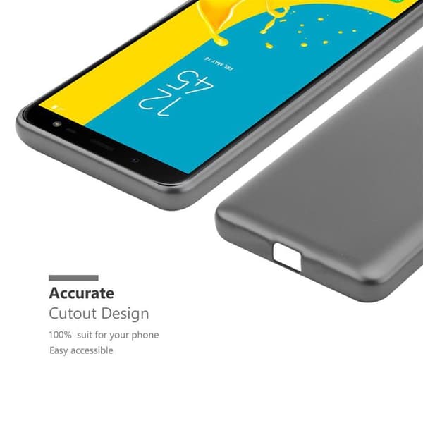 Skyddsfodral för Samsung Galaxy J6 2018 Skyddsfodral i MATTS GRÅ METALLISK Design Grå