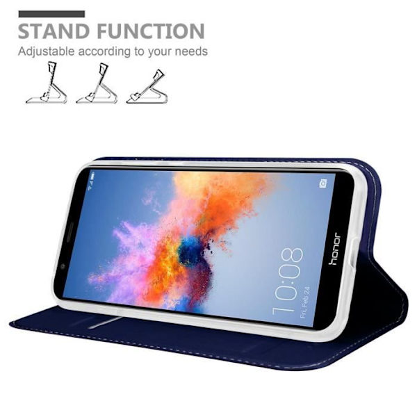 Fodral för Honor 7X Fodral i KLASSIG MÖRKBLÅT Fodral Fodral Skydd Magnetisk stängning Plånbok MÖRKBLÅ
