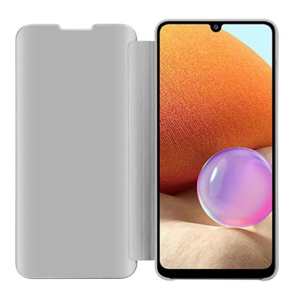 Samsung Galaxy A32 4G fodral - CADORABO - SILVER AGATE - Clear View - Spegelskydd - 360 grader Pengar