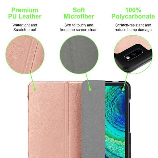 Tabletfodral - Cadorabo - Huawei MatePad PRO - ROSA PASTELL - 360° skydd - Automatisk väckning PASTELL ROSA GULD