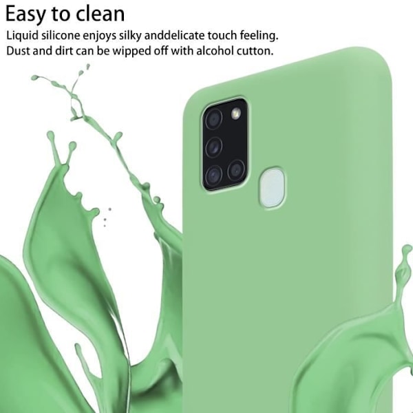 Telefonfodral - CADORABO - Samsung Galaxy A21s - LIQUID LIGHT GREEN - Silikon TPU - Justerbar sladd VÄTSKA LJUSGRÖN