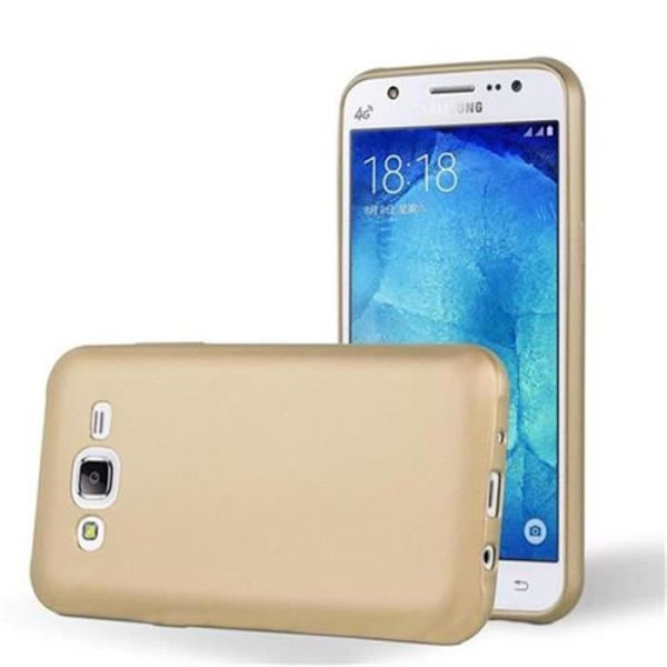 Fodral Samsung Galaxy J5 2015 (5) METALLIC GULD Cadorabo MATT METALLIC TPU Silikonskydd Fodral Cover Ultra Slim Bumper