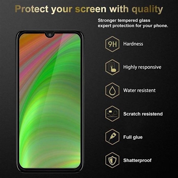 3x Helklart Härdat Glas Skärmfilm för Motorola ONE PRO / ONE ZOOM Skydd i TRANSPARENT med HÅRT Svart Härdat Glas Svart