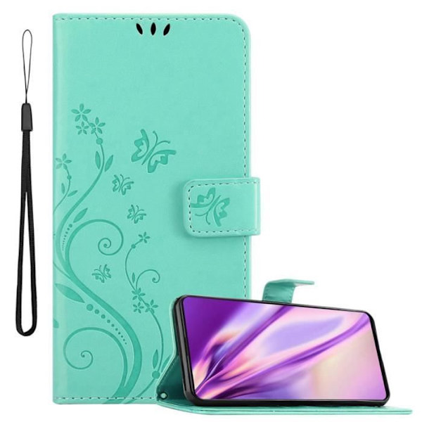 Cadorabo Fodral för Xiaomi Mi 9T / Mi 9T PRO / RedMi K20 / RedMi K20 PRO i BLOMMIG TURKOS Skyddsfodral Floral Turkos