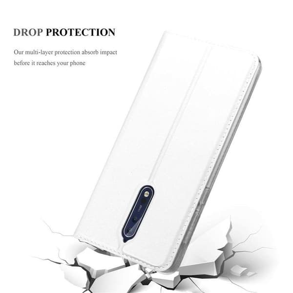 Flip-fodral för Nokia 8 2017 Klassisk Silver Plånbok Stötsäker Grå