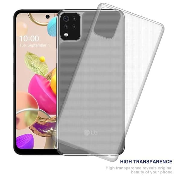 Transparent stötsäker silikonfodral för LG K42 Vit