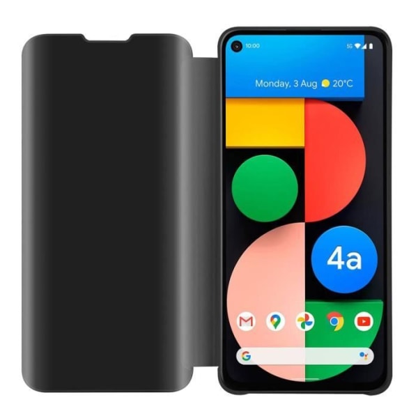 Coque - CADORABO - Google PIXEL 4A - Clear View - 360 graders skydd - Stativfunktion Svart