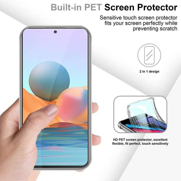 Transparent skal för Xiaomi RedMi NOTE 10 PRO Heltäckande skydd Vit