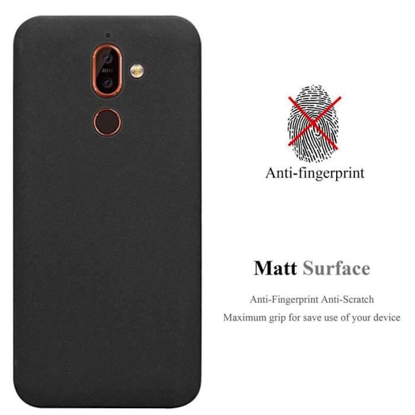 Coque - CADORABO - Nokia 7 PLUS - Skydd i silikon TPU - Tunn design - Färg Frost svart Frost Svart