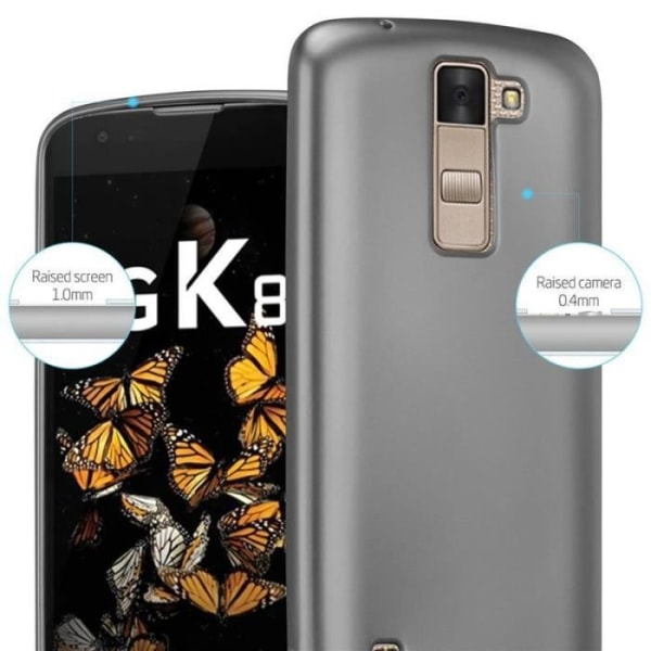 Cadorabo Fodral fungerar med LG K8 2016 i METALLIC GREY - Stötsäker och reptålig TPU silikonhölje - Ultrasmalt skyddande