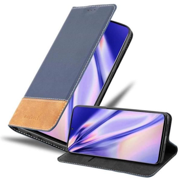 Fodral - CADORABO - Samsung Galaxy S20 - BLÅBRUNT - Imiterat läder - Magnetisk stängning BLÅ BRUN