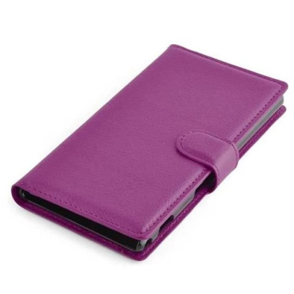 Cadorabo Sony Xperia M2 VIOLET Fodral Cover Fullt skydd Magnetlås (stöder stativ och kortplats)