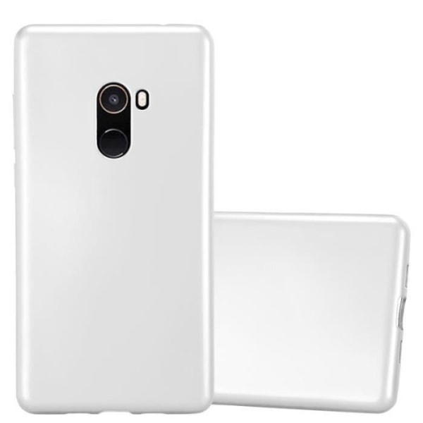 Cadorabo Fodral fungerar med Xiaomi Mi Mix 2 i METALLISKT SILVER - Stötsäkert och reptåligt TPU silikonskydd - Ultratunt