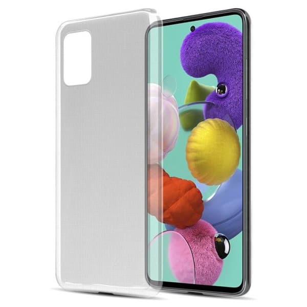 Transparent stötsäker silikonfodral för Samsung Galaxy A51 5G Vit