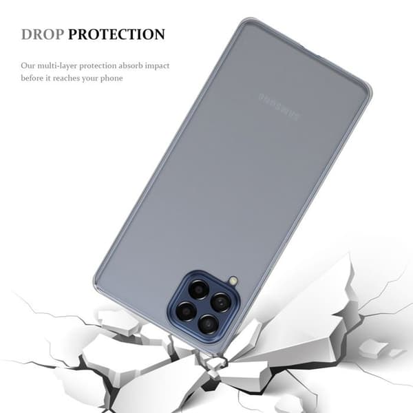 Transparent stötsäker silikonfodral för Samsung Galaxy M53 5G Vit