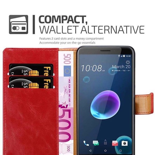 Skyddsskal för HTC Desire 12 i KIRSCHRÖD Fodral Skydd med stöd funktion Röd